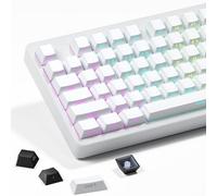 SDYZ White Keycaps - Side Print PBT Keycaps 60 65 75 100 Percent, Double Shot Shine Through Custom Key caps, 132 Keys Set, Cherry Profile, Minimalist Style for Cherry Gateron MX Switche Keyboard