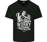 Se Bob Tells Me Not To Worry Reggae Musica Uomo Scollo A V Cotone T-Shirt