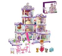 Se - Casa Delle Bambole ABS PP Princess Castle | Villa Illuminata 275 Pezzi, 4 Pneumatici E 13 Camere Per Ragazze | Ispira Creatività, Immaginazione E Durante Il Gioco Di Simulazione O L