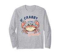 Se Crabby Please Return to the Beach Divertente Granchio Vacanza Divertimento Maglia a Manica