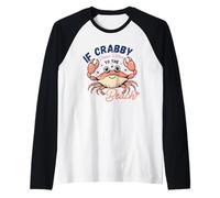 Se Crabby Please Return to the Beach Divertente Granchio Vacanza Divertimento Maglia con Maniche Raglan