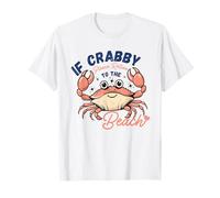 Se Crabby Please Return to the Beach Divertente Granchio Vacanza Divertimento Maglietta