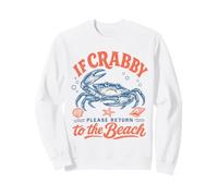 Se Crabby Please Return to The Beach Vintage Crab Summer Felpa