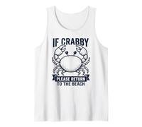 Se Crabby Torna in Spiaggia Funny Crab Summer Vacation Ocean Canotta