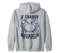 Se Crabby Torna in Spiaggia Funny Crab Summer Vacation Ocean Felpa con Cappuccio