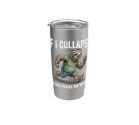 Se crollo, metti in pausa il mio orologio Sloth Runner Bicchiere termico in acciaio inox doppia parete
