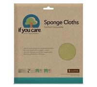 IF you care Panni spugna SE CURA 100% naturale riutilizzabili 5 pezzi