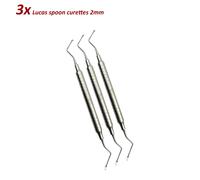 Se di 3 Dentale Strumenti Parodontale Lucas spoon curette 2 mm calculus removal