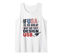 Se Gli Stati Uniti Sono così Grandi perché USB Retro Humor Coder Tech America Canotta