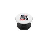 Se gli Stati Uniti sono così grandi perché USB Retro Humor Coder Tech America PopSockets PopGrip Adesivo