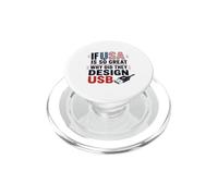 Se gli Stati Uniti sono così grandi perché USB Retro Humor Coder Tech America PopSockets PopGrip per MagSafe