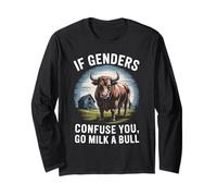 Se i generi confondono vai a latte un toro divertente sarcastico cowboy Maglia a Manica