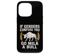 Se i generi confondono vai a latte un toro - Umorismo di genere divertente Custodia per iPhone 13 Pro
