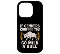 Se i generi confondono vai a latte un toro - Umorismo di genere divertente Custodia per iPhone 14 Pro