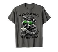 Se io Shenan Una Volta Sarò Shenanigan St Patricks Day Raccoon Maglietta