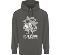 Se It Mosche It Spies Cospirazione Piccione Bambini Felpa con Cappuccio