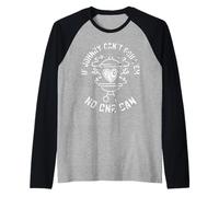 Se Johnny Can't Grill'em No One Can Nome Johnny BBQ Maglia con Maniche Raglan