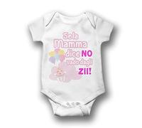 "Se La Mamma dice No Vado dagli Zii" Body Bambina Personalizzato Idea Regalo Zia Zio Nipote Nipotina Nascita Compleanno Baby Shower Gender Reveal Annnuncio Gravidanza Neonato (0-6 Mesi)