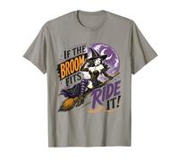 Se la Scopa Si Adatta, Ride It Funny Witch Halloween Broom Rider Maglietta