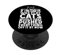 Se la terra fosse piatta, i gatti avrebbero spinto tutto PopSockets PopGrip Adesivo