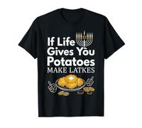 Se la Vita Ti dà Patate Fare Latkes Hanukkah Dreidel Maglietta
