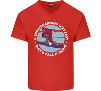 Se Lo Snowboard Fosse Facile Lo Chiameremmo Sci Mens T-Shirt In Cotone A V