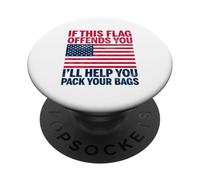 Se questa bandiera ti offende ti aiuterò a fare le valigie USA PopSockets PopGrip Adesivo