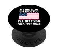Se questa bandiera USA ti offende, ti aiuterò a fare le valigie PopSockets PopGrip Adesivo