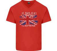 Se Questo Bandiera Offends You Union Jack Bretagna Uomo V-Neck Cotone T-Shirt