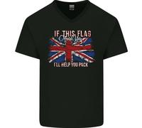 Se Questo Bandiera Offends You Union Jack Bretagna Uomo V-Neck Cotone T-Shirt