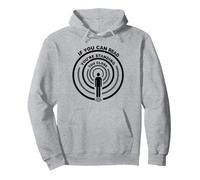 Se riesci a Leggere Questo Sei Troppo Vicino Felpa con Cappuccio, Unisex per Adulti, Grigio Melange, S