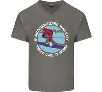 Se Snowboard Era Facile Chiamata It Sci Uomo Scollo A V Cotone T-Shirt