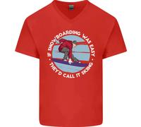 Se Snowboard Era Facile Chiamata It Sci Uomo Scollo A V Cotone T-Shirt