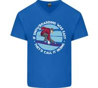 Se Snowboard Era Facile Chiamata It Sci Uomo Scollo A V Cotone T-Shirt