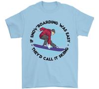 Se Snowboard Era Facile Sci Divertente Uomo T-Shirt 100% Cotone