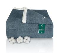 SE SOFTEXLY Coperta Morbida Blu,Coperta di Cotone Coperta Fluffy di Alta Qualità,Coperta in Mussola di Cotone Leggera e Confortevole per Tutta la Stagione,230 x 260 cm