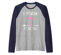 Se sono ubriaco è colpa sua amanti dei fenicotteri Maglia con Maniche Raglan