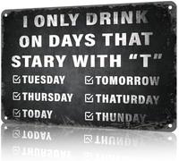 Se stai cercando un drink stasera, questo è il classico cartello in latta vintage, arte murale per un arredamento accogliente per cucina, bar, soggiorno, fattoria, ristorante, targa decorativa chic,