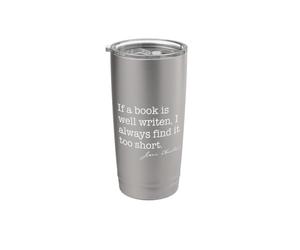 Se un libro è ben scritto troppo breve Jane Austen citazione Meme Bicchiere termico in acciaio inox doppia parete