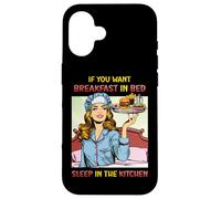 Se vuoi fare colazione a letto Dormire in cucina Divertimento retrò Custodia per iPhone 16
