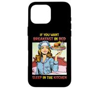 Se vuoi fare colazione a letto Dormire in cucina Divertimento retrò Custodia per iPhone 16 Pro Max