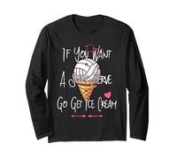 Se Vuoi Un Gelato Divertente Giocatore di pallavolo Soft Serve Maglia a Manica