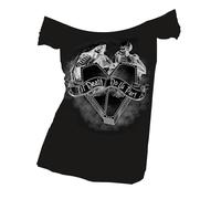 Se7en Deadly Til Death Do Us Part Off Shoulder Coffin Punk Goth T-Shirt 2074-OS