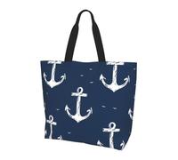 Sea Anchor Tote Bag Borsa a tracolla da donna Oceano Nautico Shopping Bag Impermeabile Grande Borsa con Tasca Interna per Lavoro Viaggi Scuola