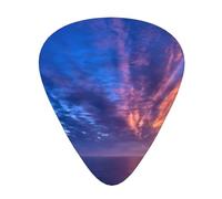 Sea and Sunset - 12 plettri per chitarra, spessore 0,46 mm/0,71 mm/0,96 mm, con custodia per chitarra acustica-elettrica, ukulele, basso