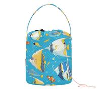 Sea Animals Blue Ocean Crochet Bag con fori Knitting Crochet Bag per Knitting Tool bulto para manualidades