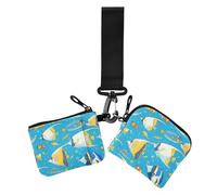 Sea Animals Blue Ocean Portafogli da donna Custodie per Carte Piccoli Organizzatori di Denaro Portatile con Tasca Cerniera per le Signore 2 Pz estuche para tarjetas de credito, animali marini blu