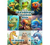 Sea Animals Coloring Book for kids/toddler cute cartoon Crocodiles, Dolphins, Fishes, Crabs, See horses, Starfishes, Turtles, seals, Frogs, Octopus - ... kids Coloring Creativity Art, 4-8 age kids.
