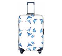 Sea Animals - Copertura per bagagli con razze di animali marini, protezione elastica lavabile antigraffio adatta a 45-81 cm, bianco, L