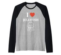Sea Animals Jellyfish Cute Simple I Love Jellyfish Maglia con Maniche Raglan